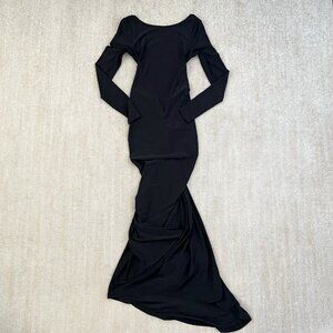 Melani The Label Black Long Sleeve Backless Dress XS